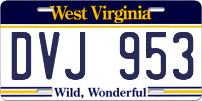 WV license plate DVJ953