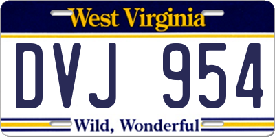 WV license plate DVJ954