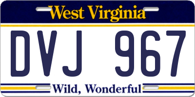WV license plate DVJ967