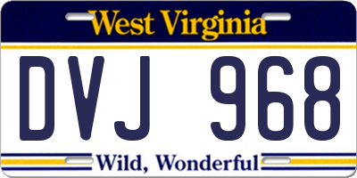 WV license plate DVJ968