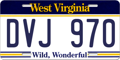 WV license plate DVJ970