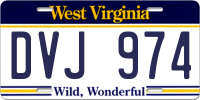 WV license plate DVJ974