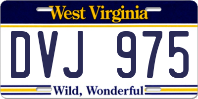 WV license plate DVJ975