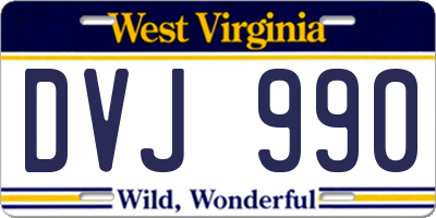 WV license plate DVJ990