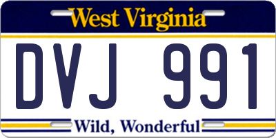 WV license plate DVJ991