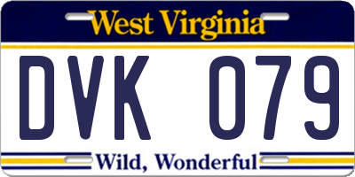 WV license plate DVK079