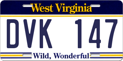 WV license plate DVK147