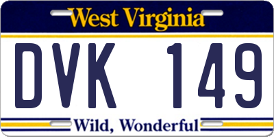 WV license plate DVK149
