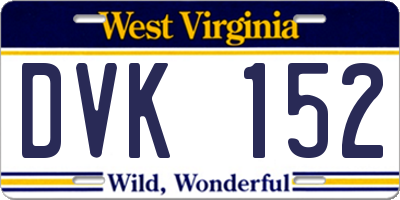 WV license plate DVK152