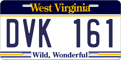 WV license plate DVK161