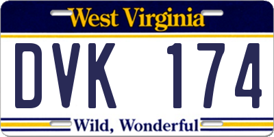 WV license plate DVK174