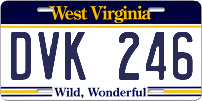 WV license plate DVK246
