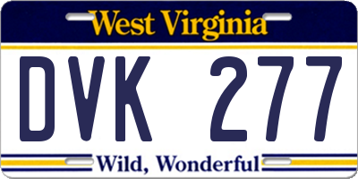 WV license plate DVK277