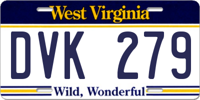 WV license plate DVK279