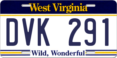 WV license plate DVK291