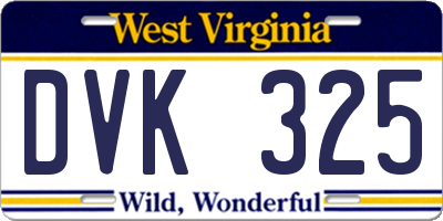 WV license plate DVK325