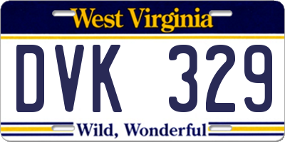 WV license plate DVK329
