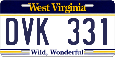 WV license plate DVK331