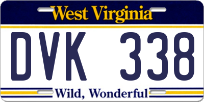 WV license plate DVK338