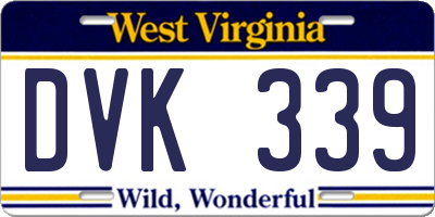 WV license plate DVK339