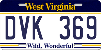WV license plate DVK369