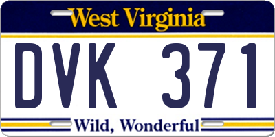 WV license plate DVK371
