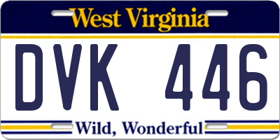 WV license plate DVK446