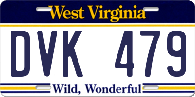 WV license plate DVK479