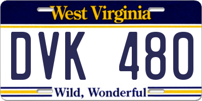 WV license plate DVK480