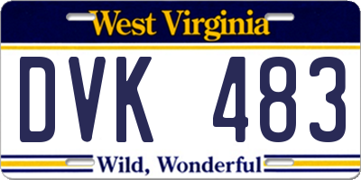 WV license plate DVK483