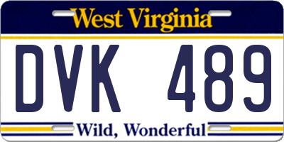 WV license plate DVK489