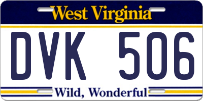 WV license plate DVK506