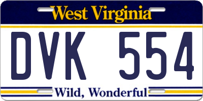WV license plate DVK554