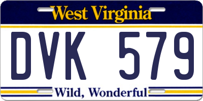 WV license plate DVK579