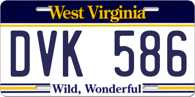 WV license plate DVK586