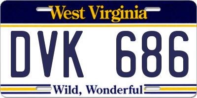 WV license plate DVK686
