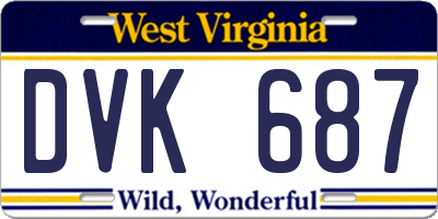 WV license plate DVK687