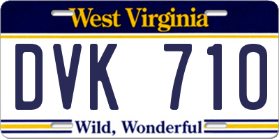 WV license plate DVK710