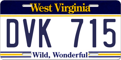 WV license plate DVK715