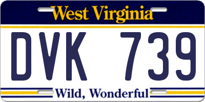 WV license plate DVK739