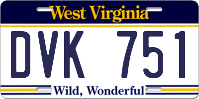 WV license plate DVK751