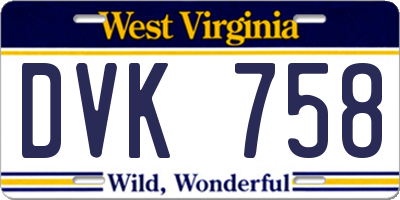 WV license plate DVK758