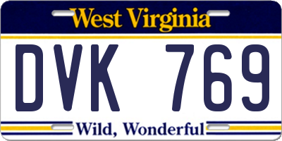 WV license plate DVK769