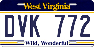 WV license plate DVK772