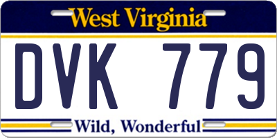 WV license plate DVK779