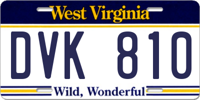 WV license plate DVK810