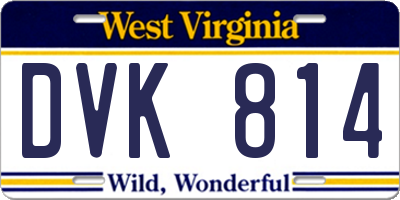 WV license plate DVK814
