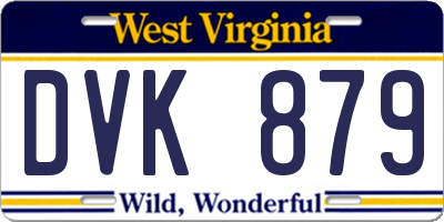WV license plate DVK879