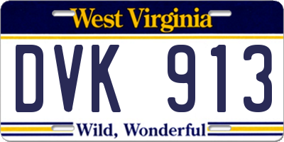 WV license plate DVK913