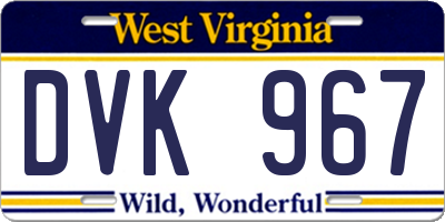 WV license plate DVK967